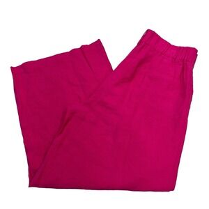 Stradivarius Womens Fuchsia Pink High Waisted Wide Leg Pleated Trousers Size 8